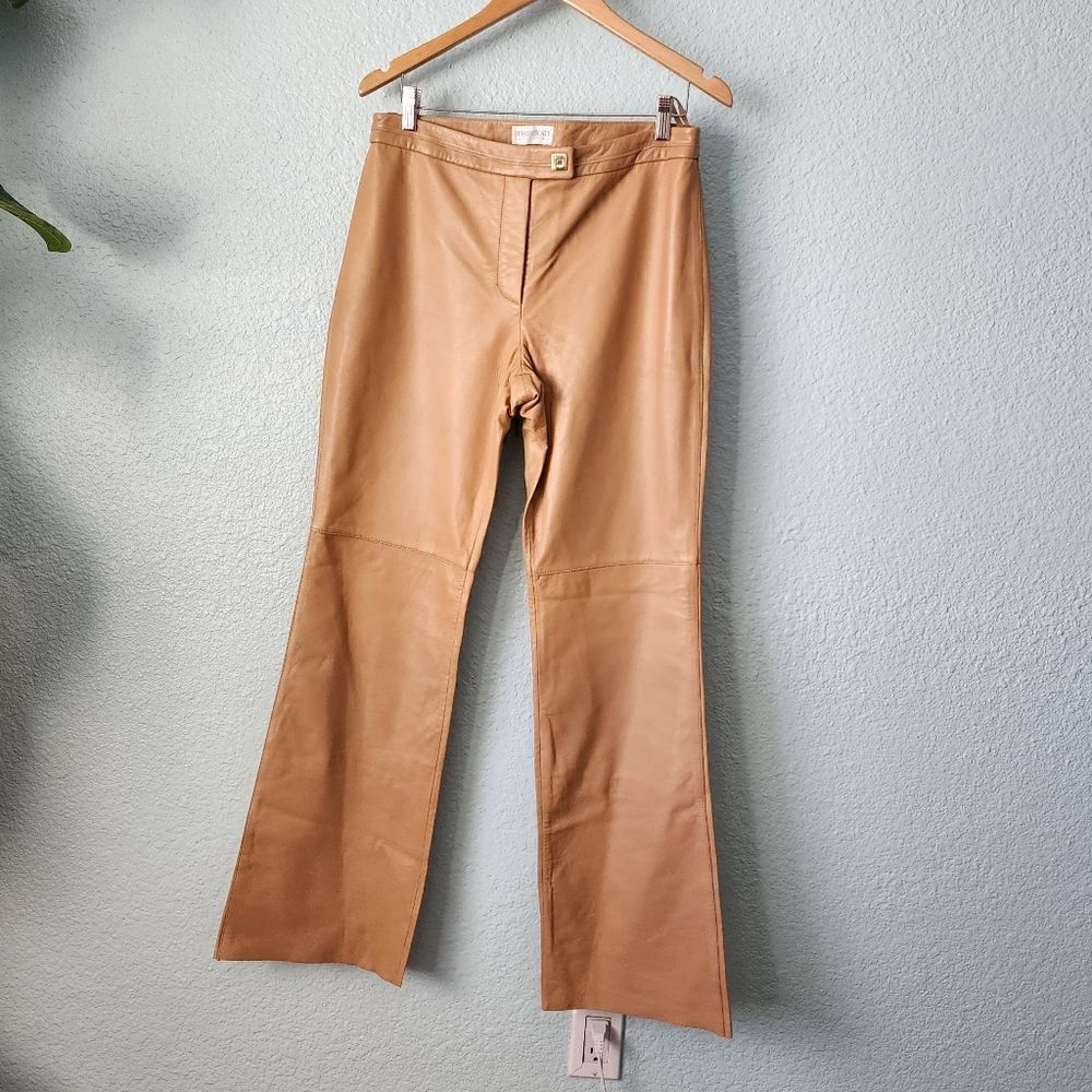 Hugo Buscati the upscale minimalist leather flare pants